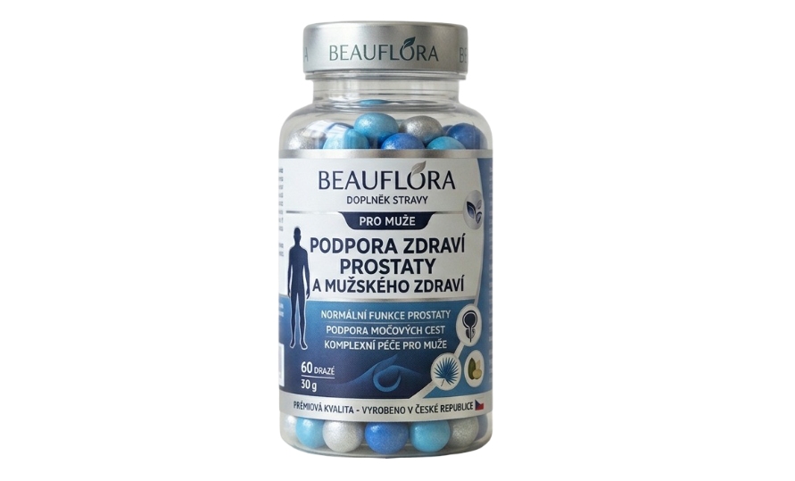 Lahvička produktu Beauflora Vitalis v elegantním modro-stříbrném provedení